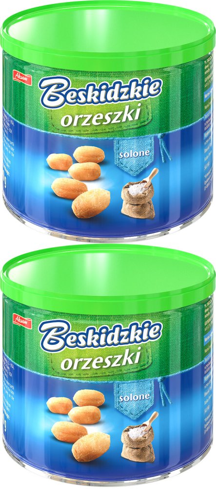 2x Orzeszki ziemne Beskidzkie Aksam, z solą, 140g