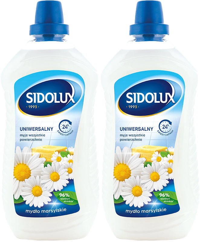 2x płyn do mycia podłóg Sidolux, z mydłem marsylskim, 1l