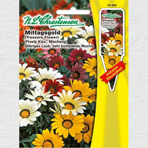1 pac, Gazania (Floarea comoară) Frosty Kiss, mix multicolor - Semințe: Mod de ambalare: 1 pac