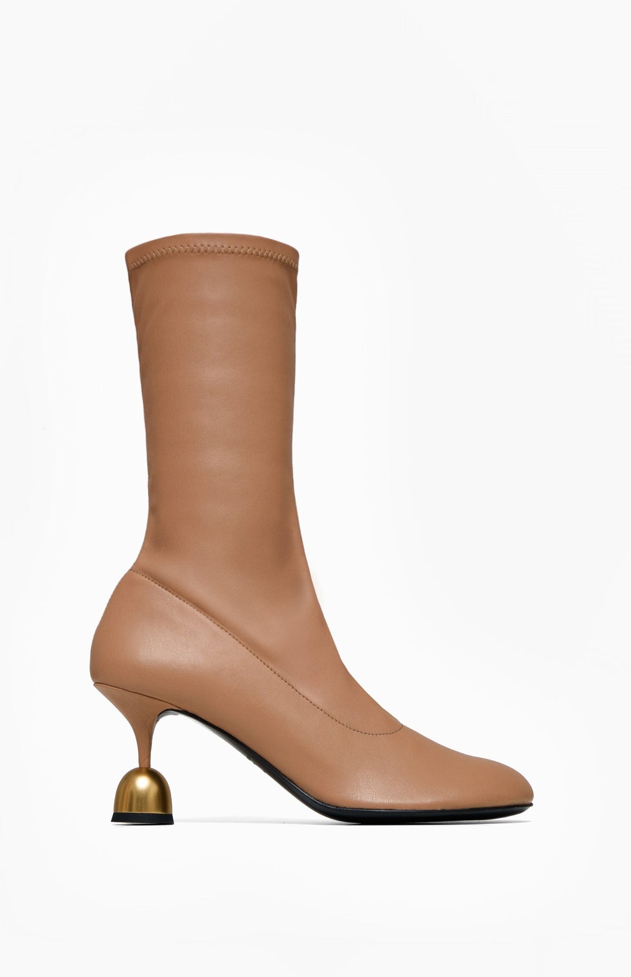 Skórzane botki damskie CAROLE PEANUT BUTTER 39 - Vanda Novak