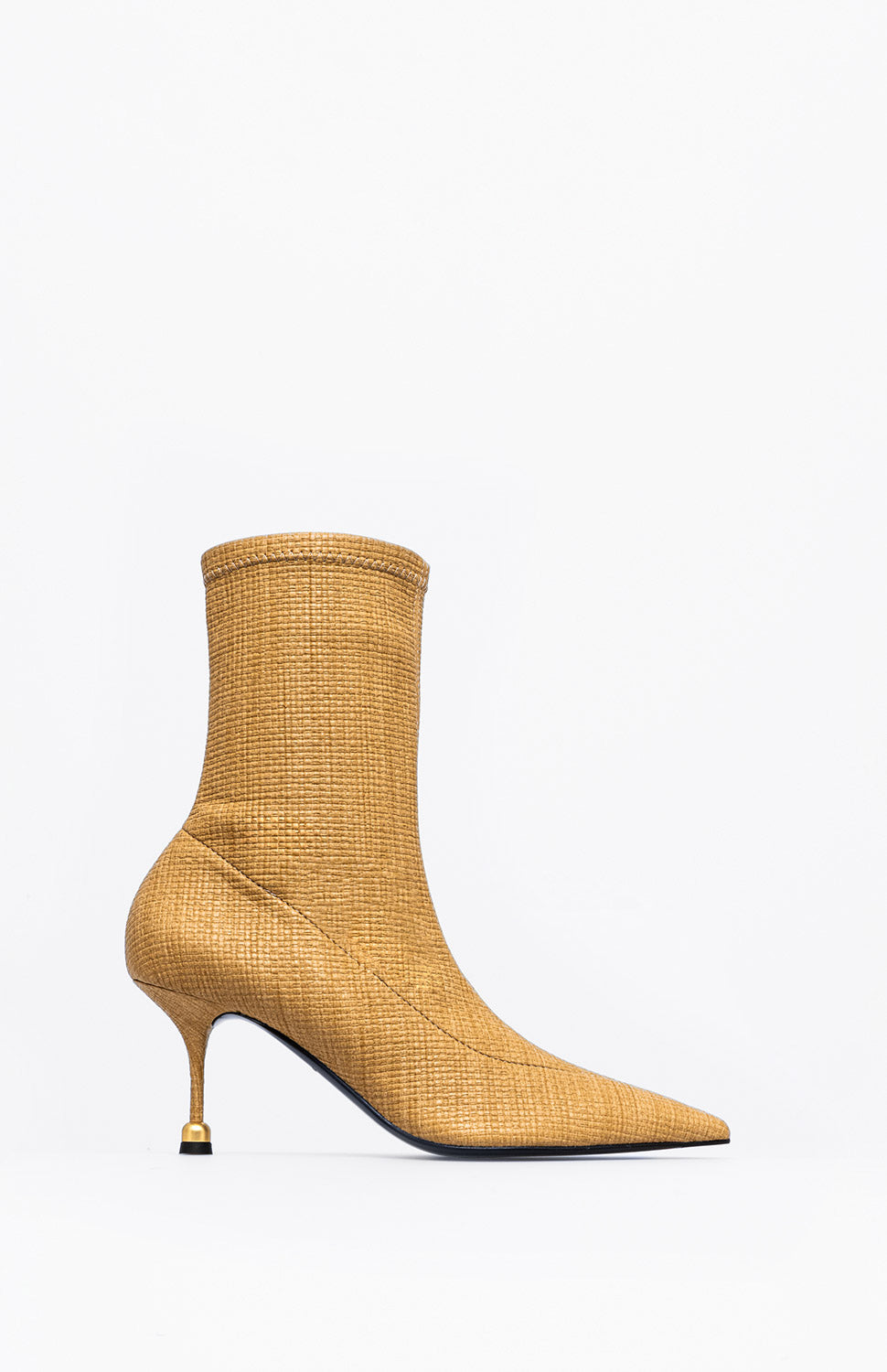 Skórzane botki damskie VERA BEIGE JUTE 41 - Vanda Novak