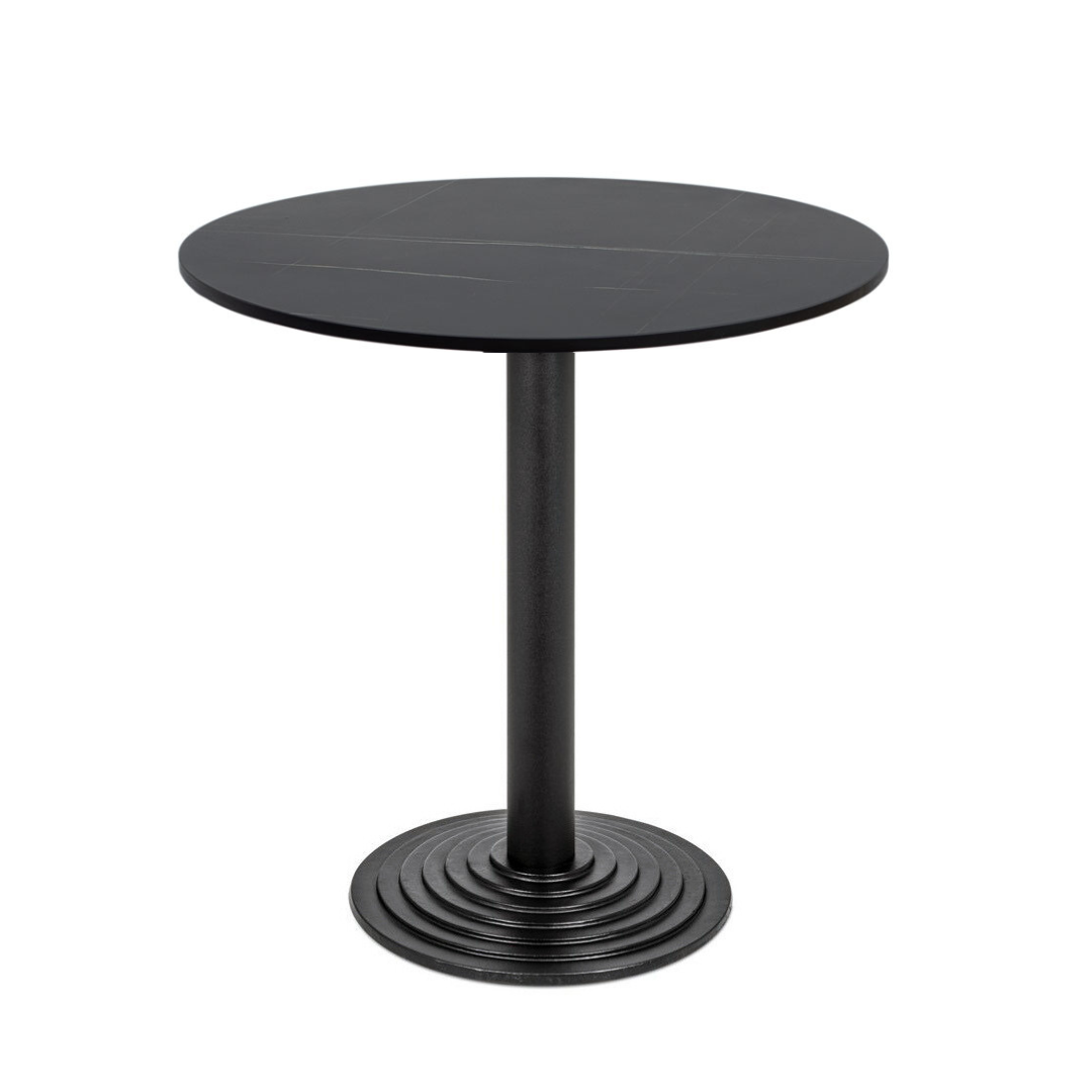 Stolik kawiarniany / kawowy / restauracyjny Fi70cm - Czarny Marmur