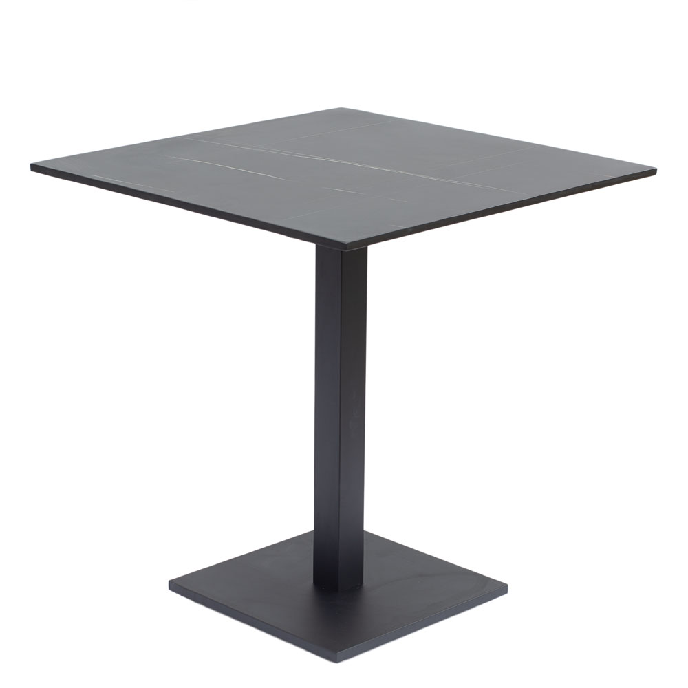 Stolik kawiarniany kawowy ogrodowy czarny 70x70cm masa marmurowa
