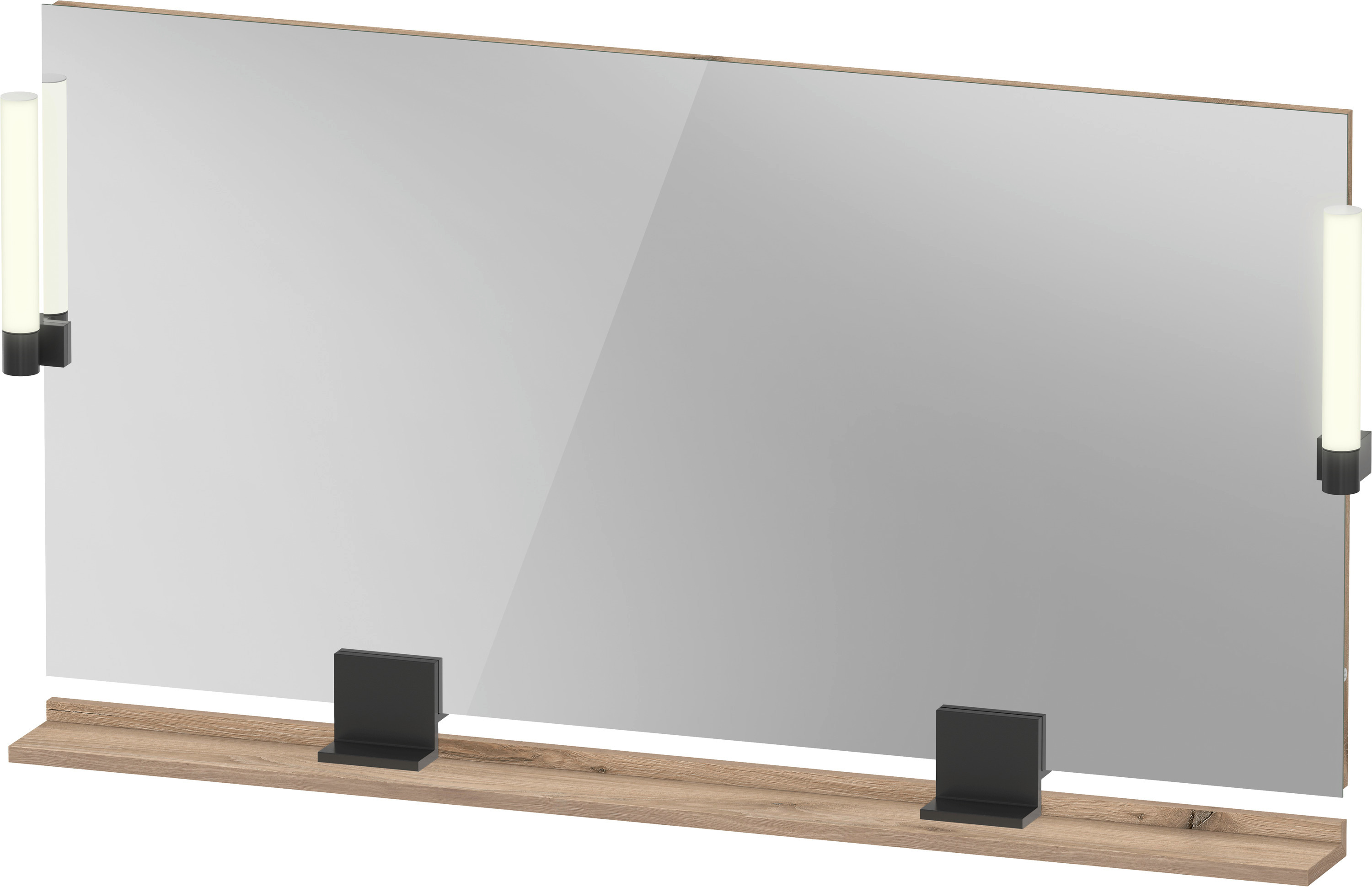 Duravit Sivida lustro 133x65 cm prostokątne z oświetleniem czarny-drewno SV74250BD550000