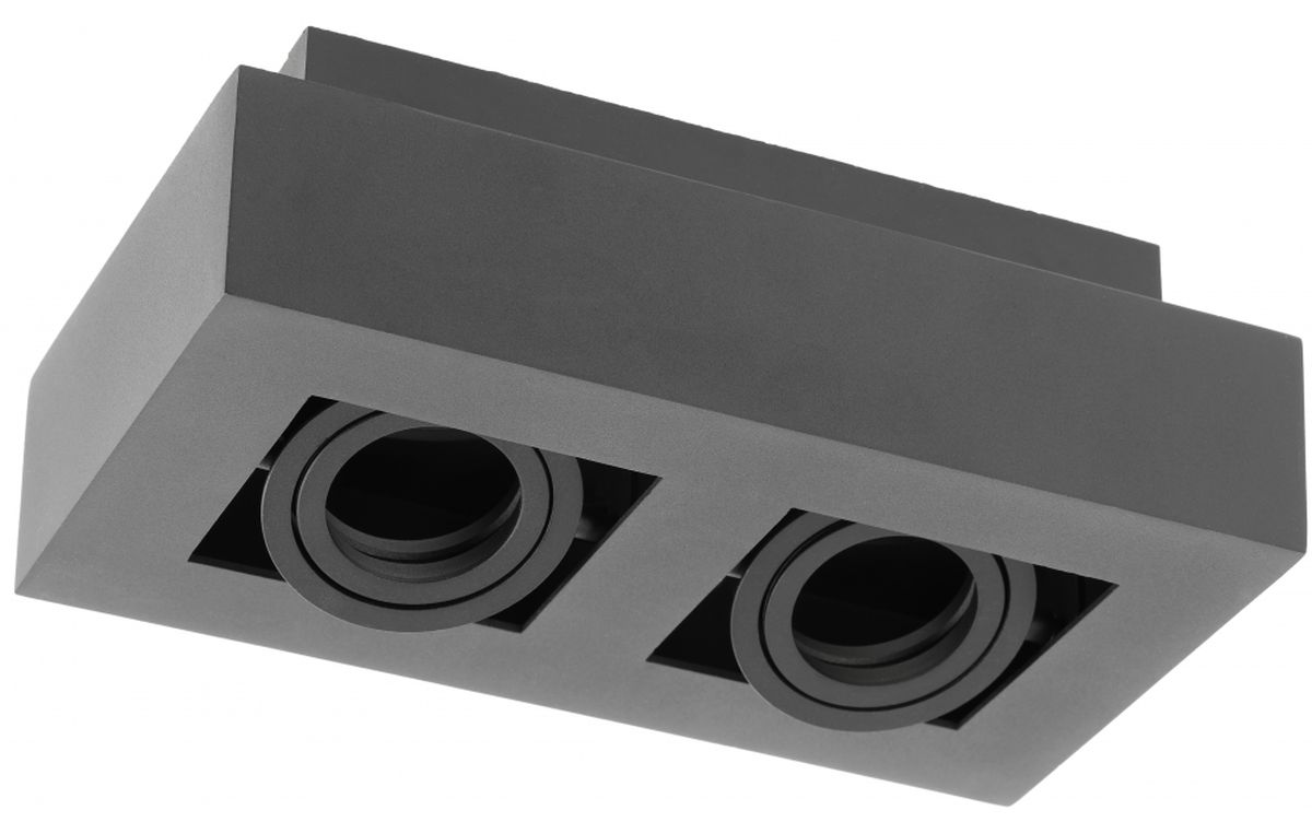 GTV Aster lampa do zabudowy 2x50 W czarna OS-AS2GU10-10