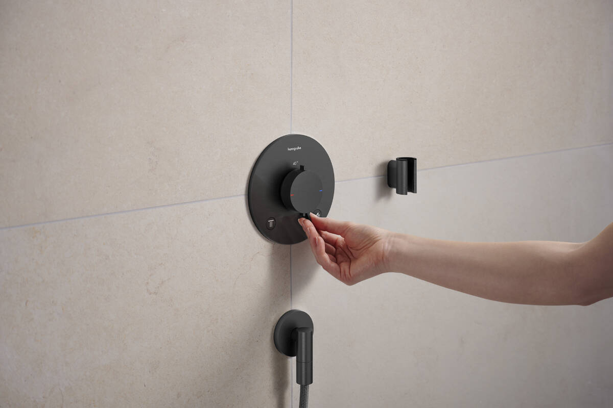 Hansgrohe Ecostat Comfort S bateria wannowo-prysznicowa podtynkowa z termostatem czarny chrom szczotkowany 33715340