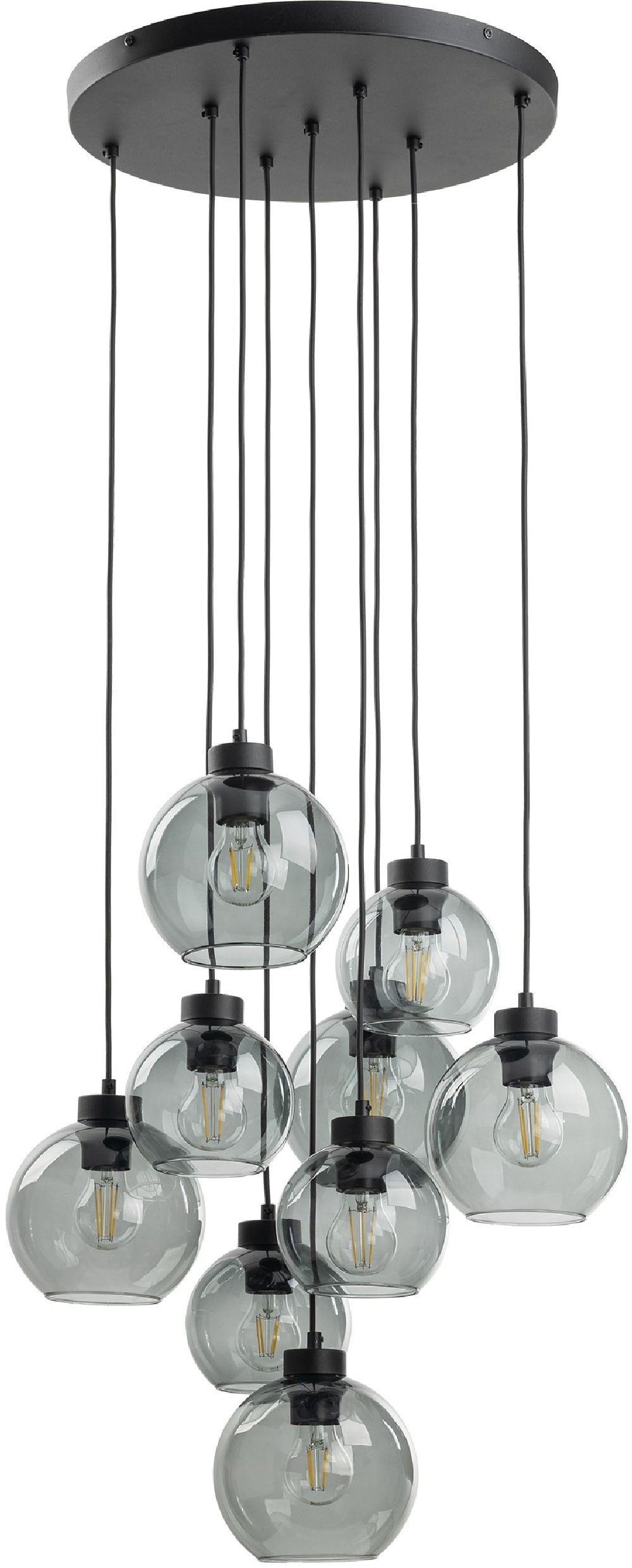 TK Lighting Cubus lampa wisząca 9x15 W czarna 10208