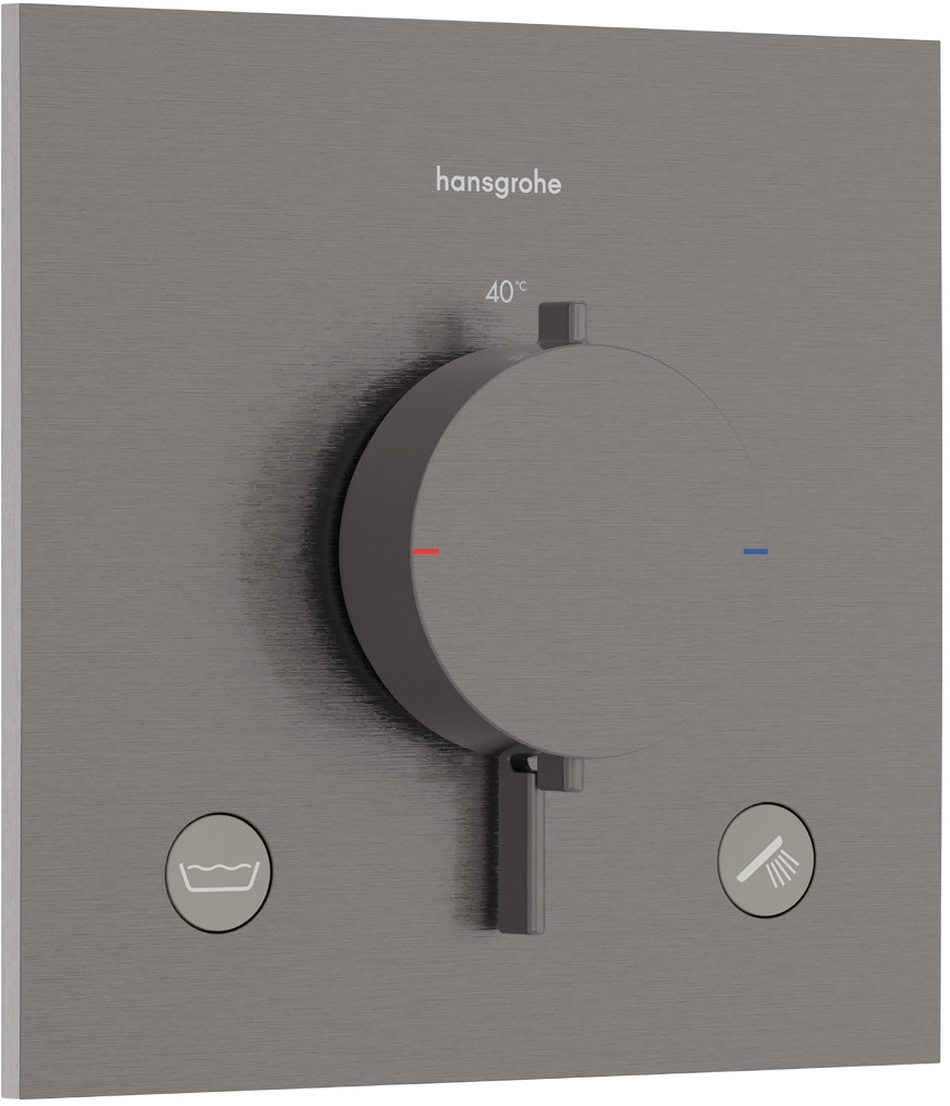 Hansgrohe Ecostat Comfort E bateria wannowo-prysznicowa podtynkowa z termostatem czarny chrom szczotkowany 33716340