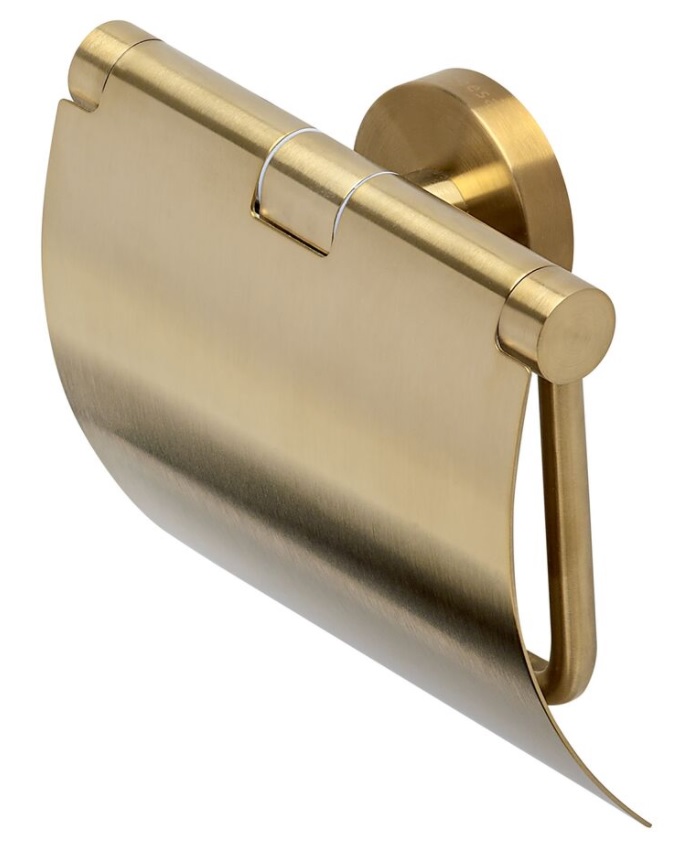 Geesa Nemox Brushed Gold uchwyt na papier toaletowy z pokrywą złoty szczotkowany 916508-07 - Wysyłka w 24h