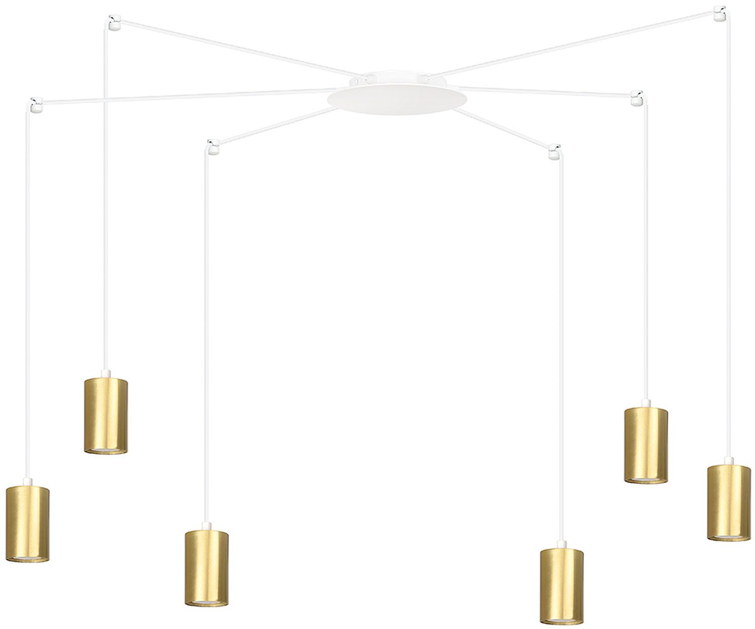 Emibig Traker lampa wisząca 6x8 W biała-złota 527/6