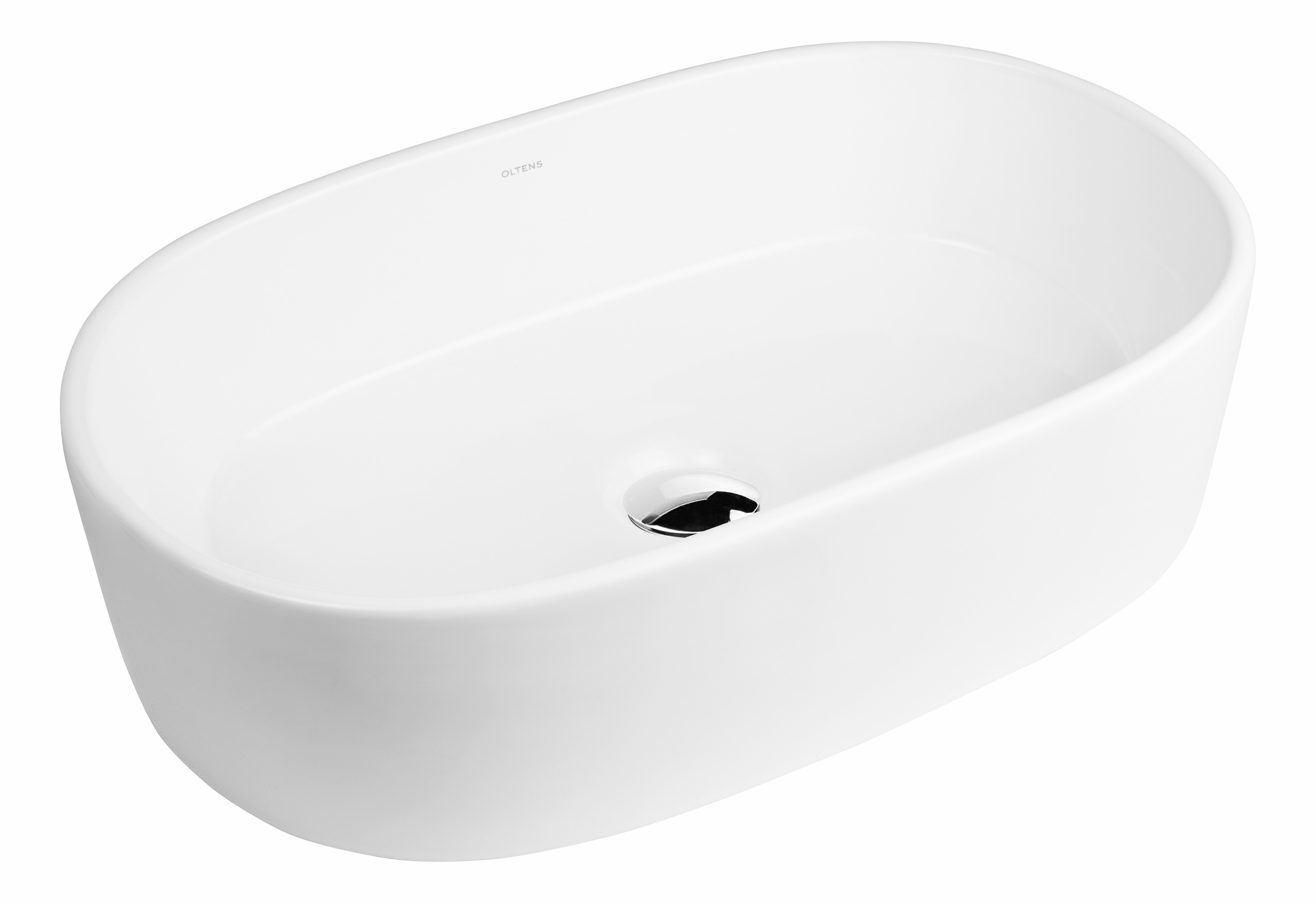 Oltens Lom umywalka 55x34 cm nablatowa owalna z powłoką SmartClean biała 40811000 - Wysyłka w 24h