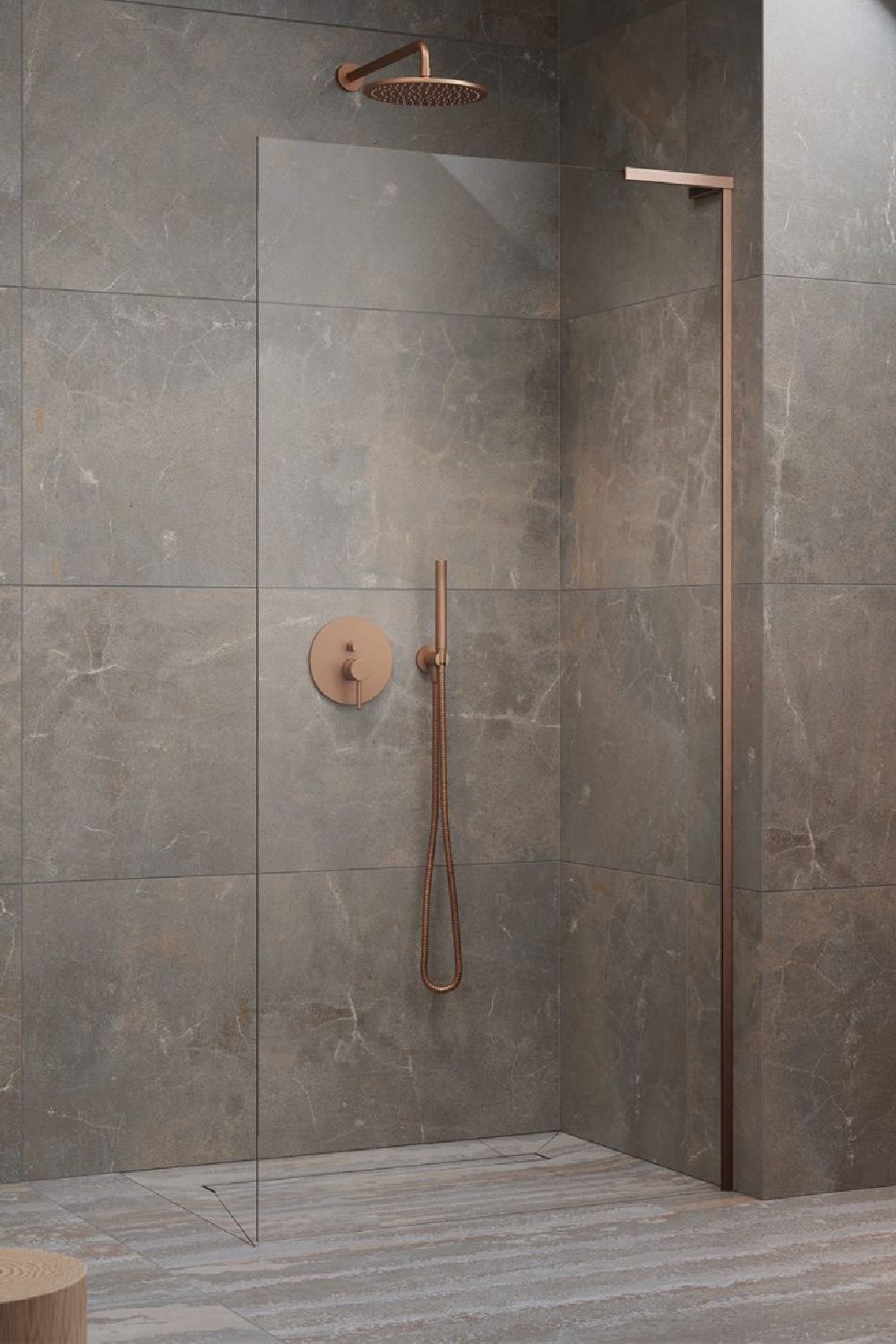 Radaway Modo SL Brushed Copper II ścianka prysznicowa 85 cm miedź szczotkowana/szkło przezroczyste 10319085-93-01L
