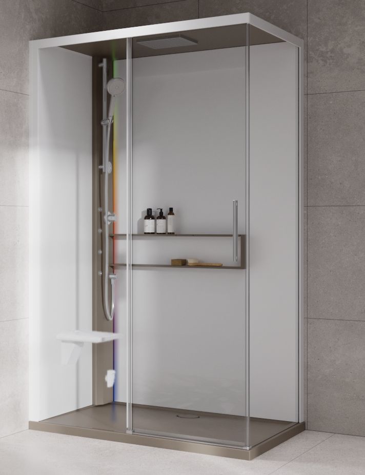 Novellini Glax 2 2.0 2P kabina z hydromasażem 120x90 cm parowa z brodzikiem lewa corda G222P290SM5-1TU