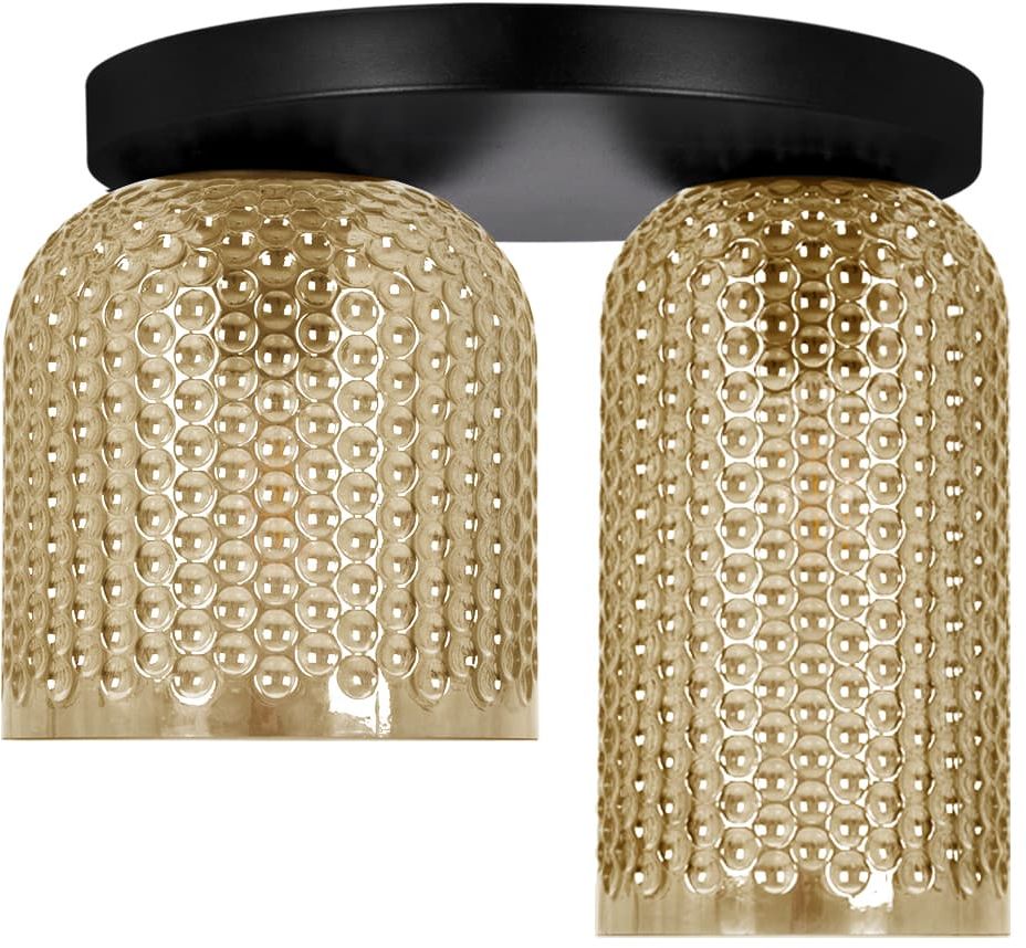 Kaja Capri lampa podsufitowa 2x15 W czarna-bursztynowa K-5624