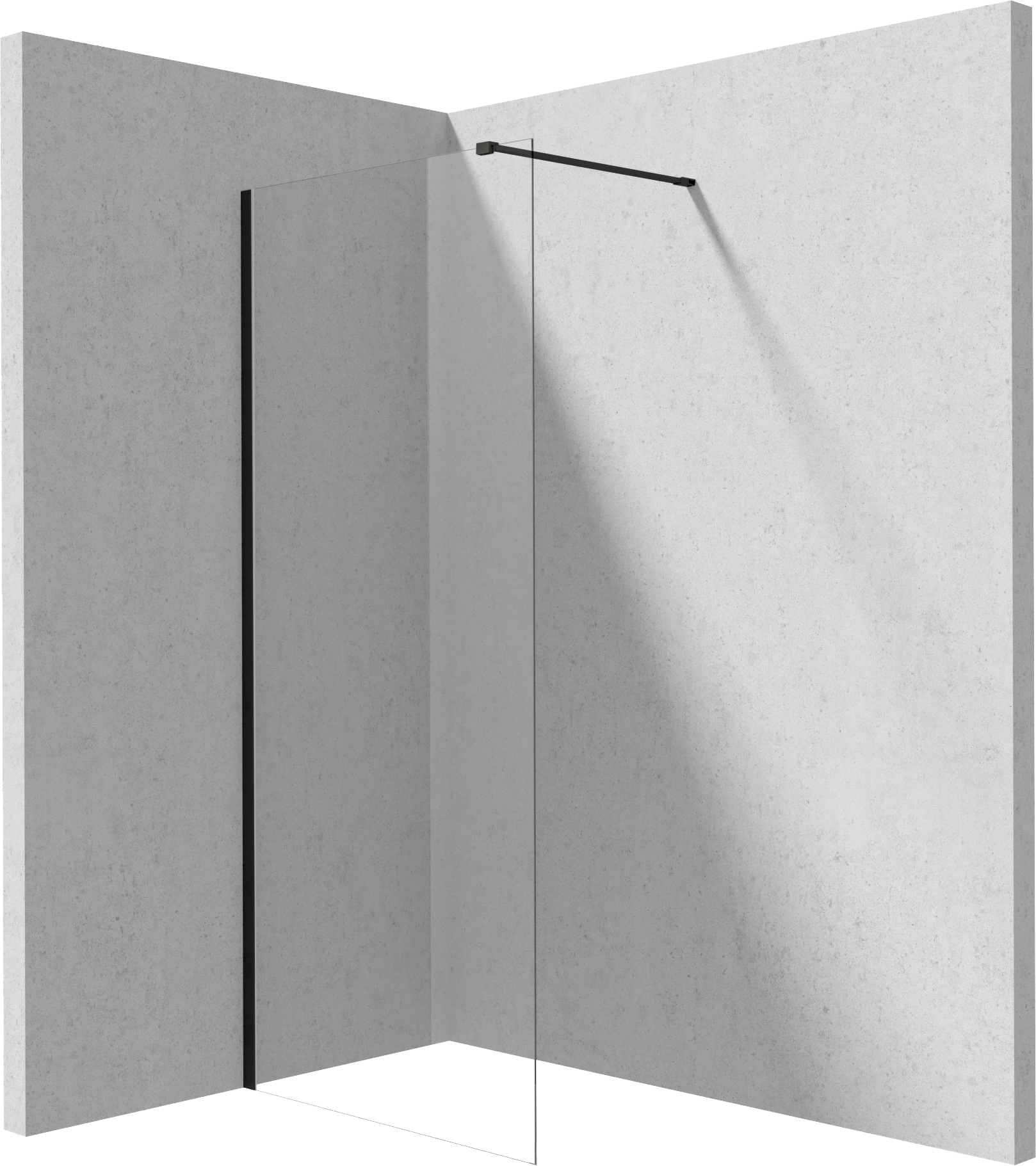 Deante Prizma ścianka prysznicowa walk-in 90 cm czarny mat/szkło przezroczyste KTJ_N39P