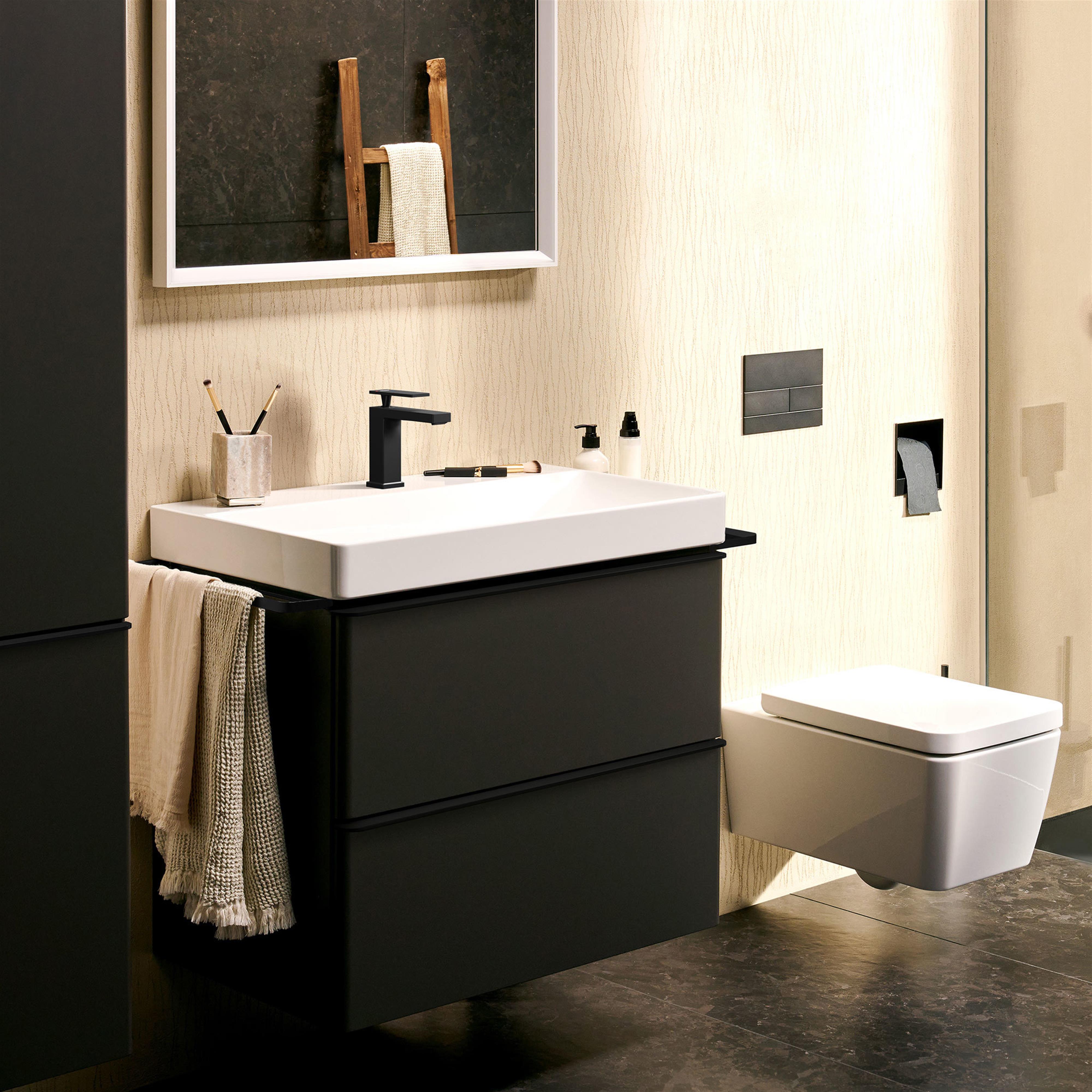 Hansgrohe Tecturis E bateria umywalkowa stojąca czarny mat 73011670