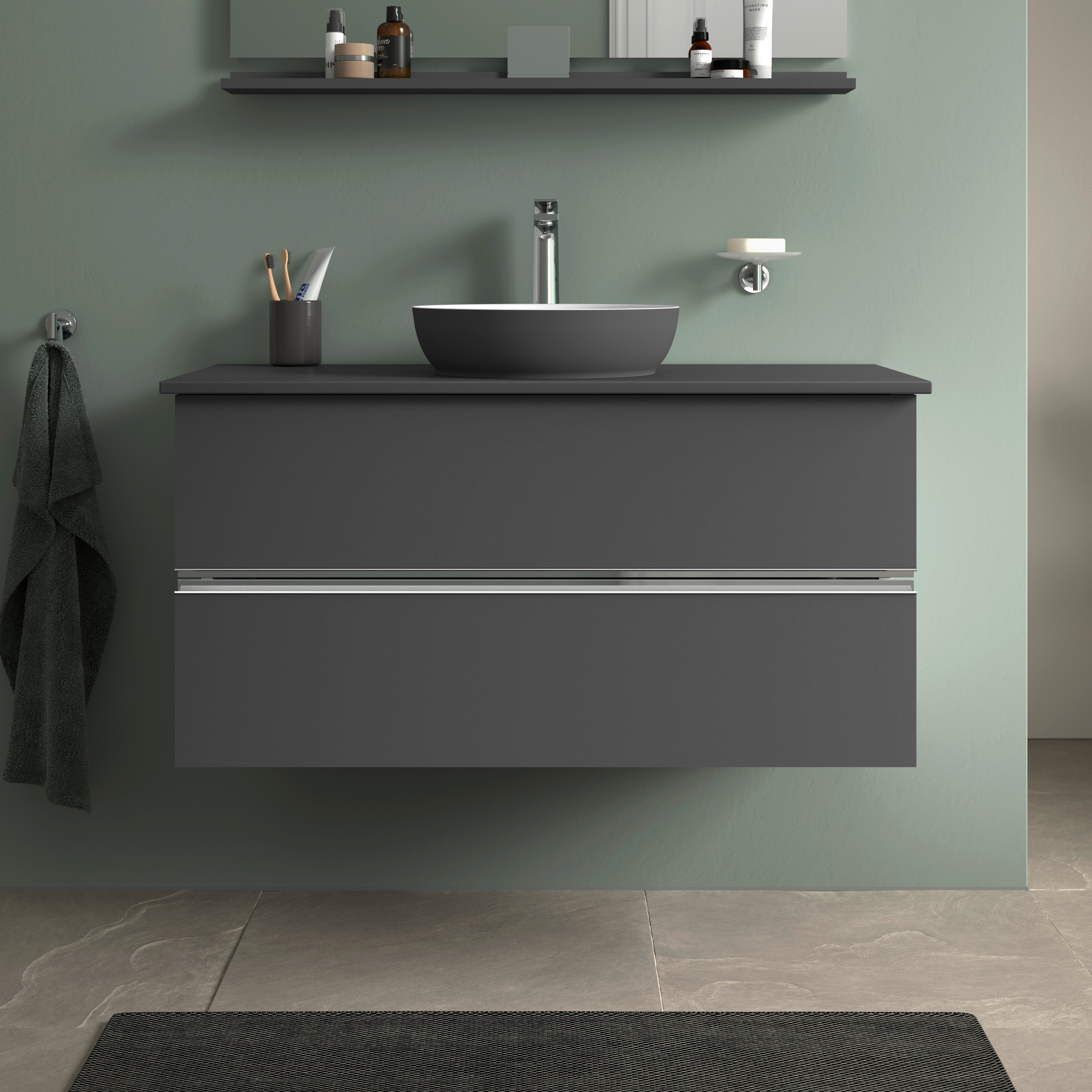 Duravit Sivida szafka 104,5x47,5x54,8 cm podumywalkowa wisząca grafitowa-chrom SV4659010490000