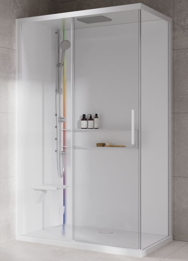 Novellini Glax 2 2.0 2P kabina z hydromasażem 120x90 cm parowa z brodzikiem lewa total biała G222P290SM5-1UU