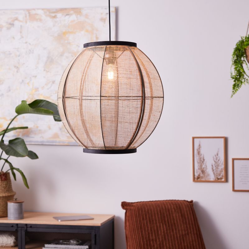Brilliant Tanah lampa wisząca 1x40W beżowa/czarna 99484/76