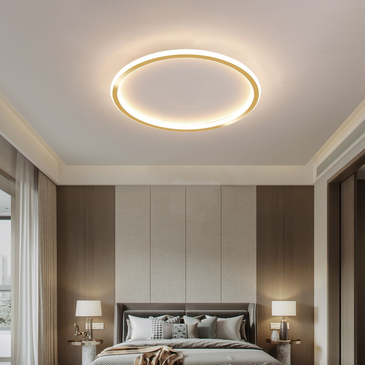 Abigali Modern plafon 1x36W LED złoty/biały MD1803-R50-Y-G - Wysyłka w 24h