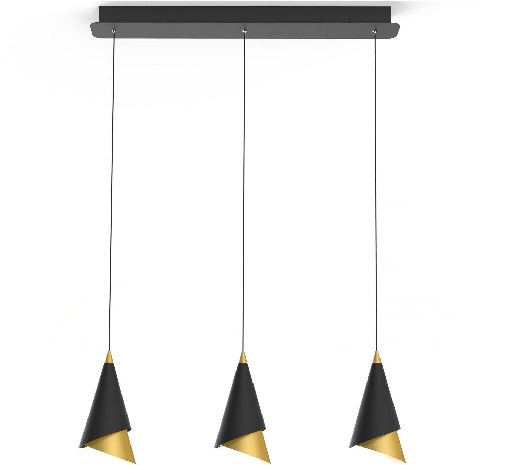Italux Raalto lampa wisząca 3x21 W czarna PND-433128-3