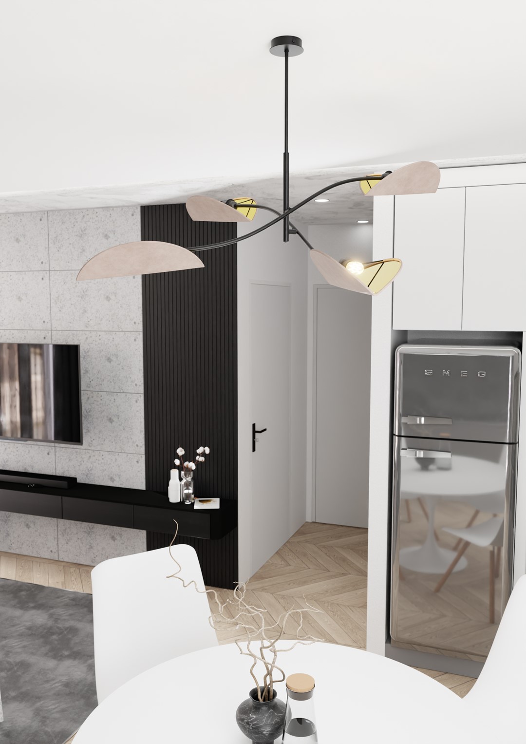 Emibig Lotus lampa wisząca 4x10 W szary/popielaty 1462/4