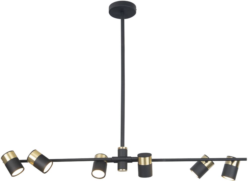 MaxLight Puma lampa podsufitowa 6x5W złota/czarna P0409