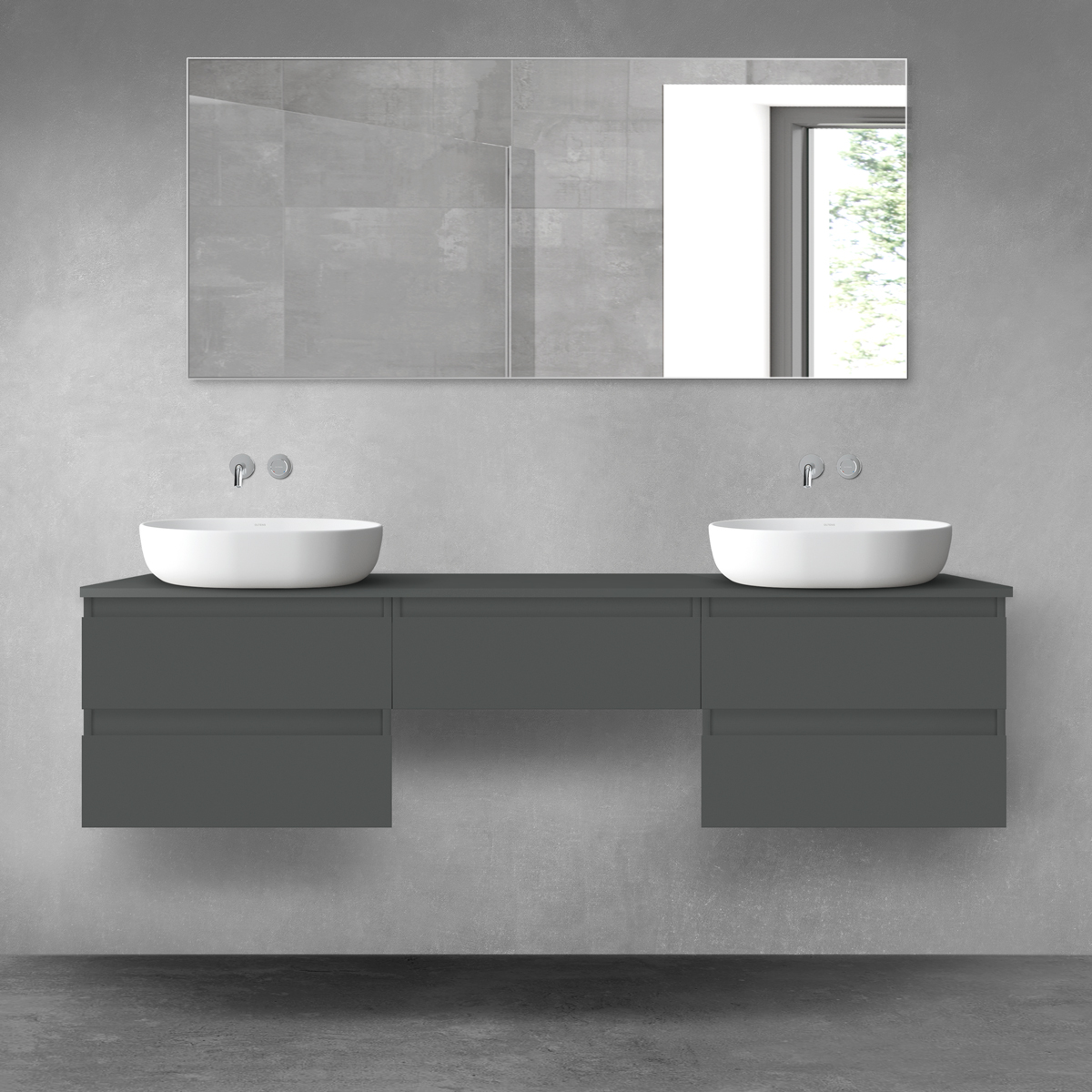 Oltens Vernal zestaw mebli łazienkowych 180 cm z blatem grafit mat 68490400 - Wysyłka w 24h