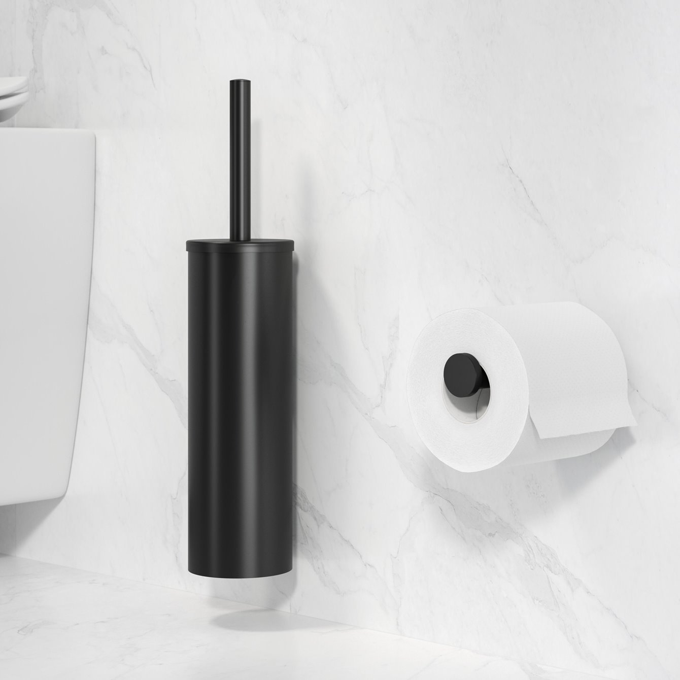 Geesa Nemox Black szczotka toaloetowa wisząca czarna 916511-66