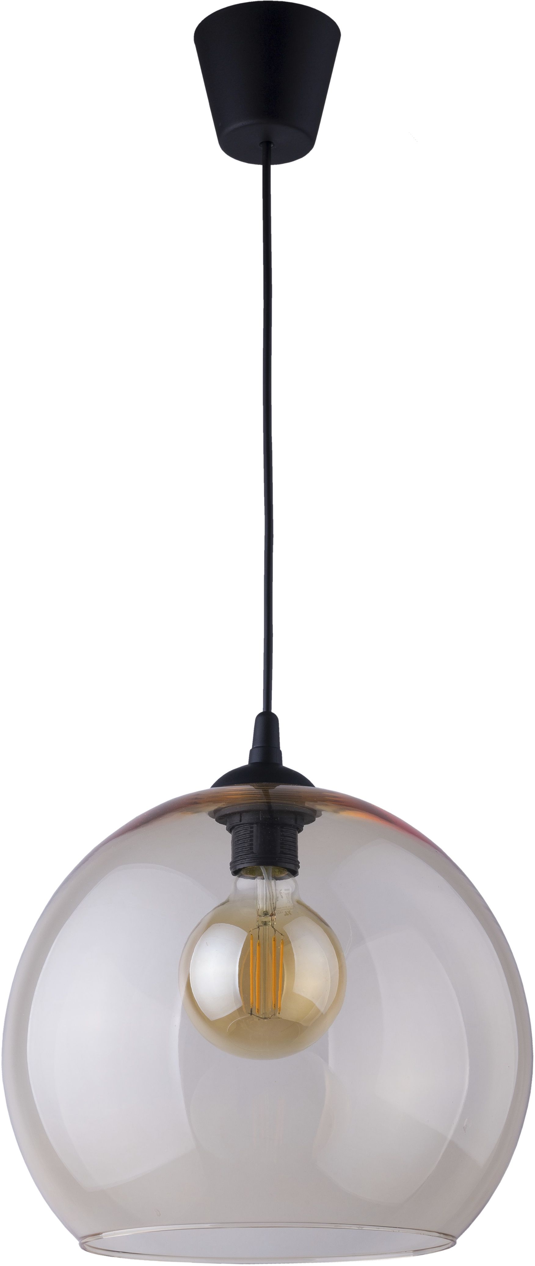 TK Lighting Cubus lampa wisząca 1x15 W czarna-bursztynowa 2064