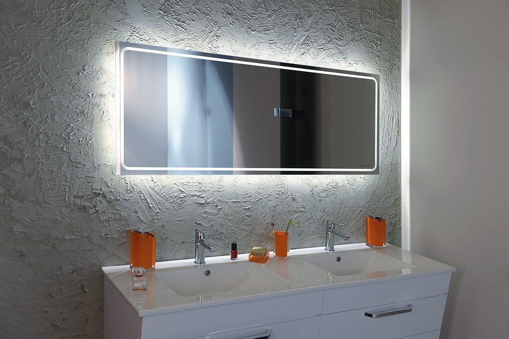 Sapho Gemini lustro 140x55 cm prostokątne z oświetleniem LED GM140