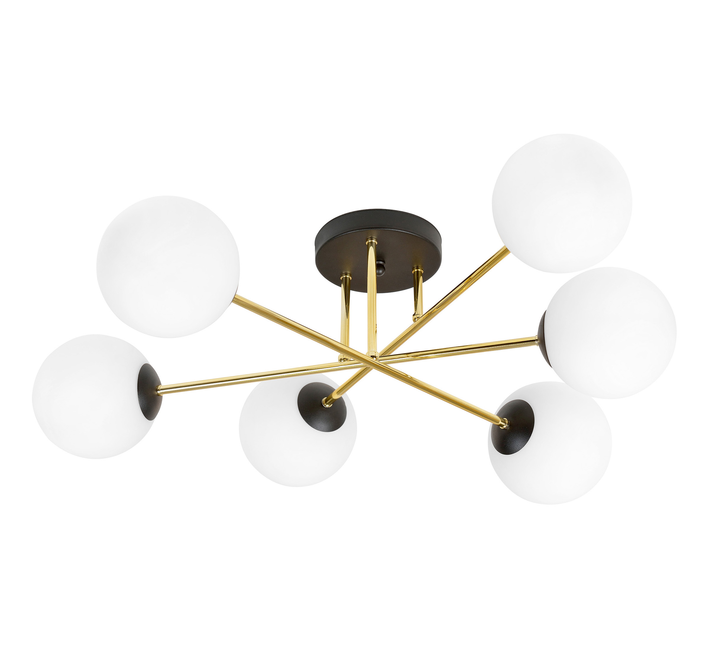 Emibig Magnum lampa podsufitowa 6x10W czarny/złoty/opal 1233/6