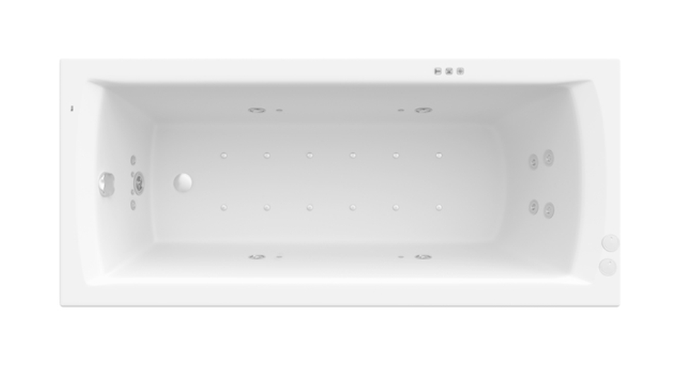 Roca Linea wanna prostokątna 180x80 cm z hydromasażem Smart WaterAir Plus biała A24T062000