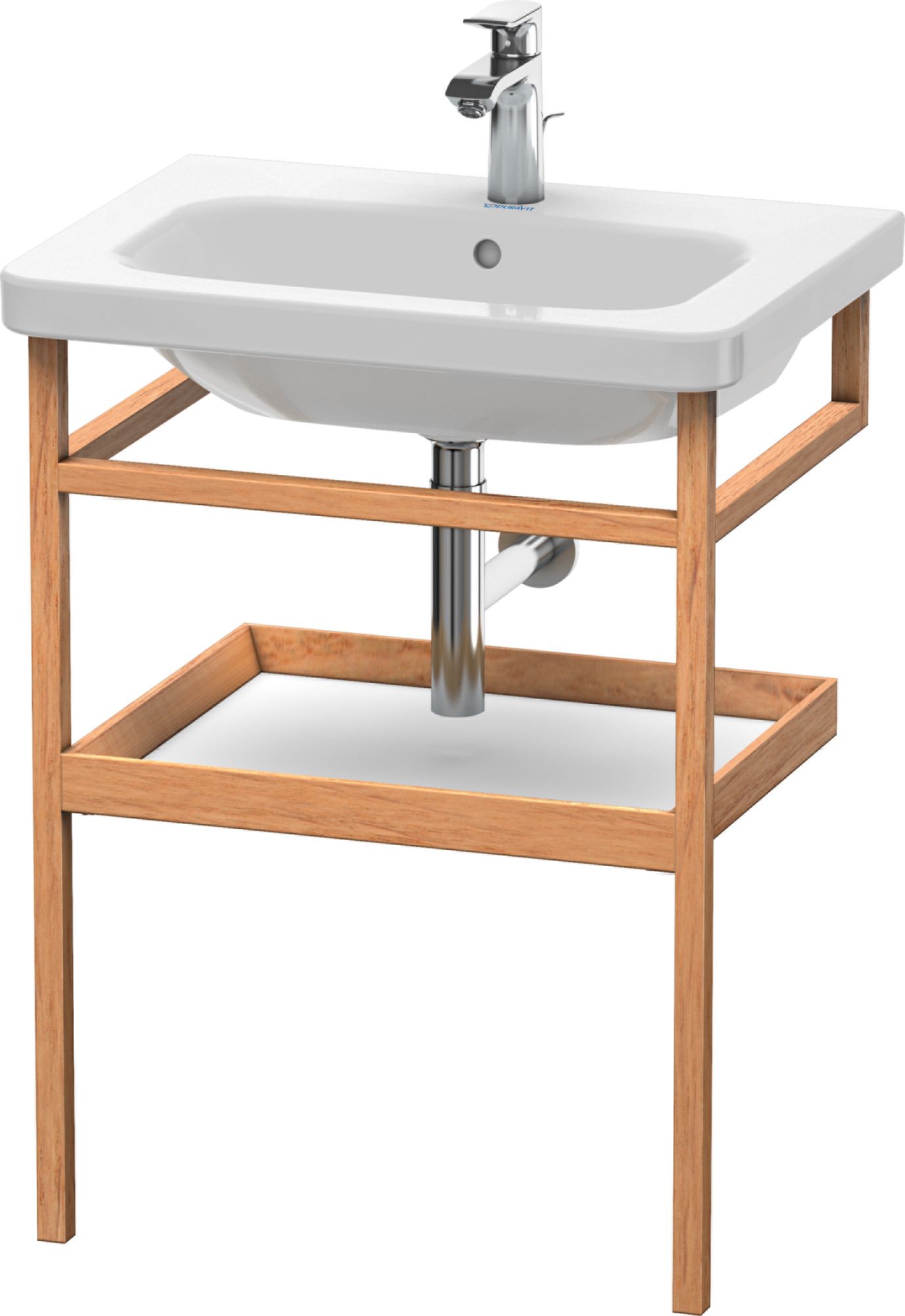 Duravit DuraStyle nogi do umywalki z półką i wieszakiem dąb europejski lity/biały mat DS988101876