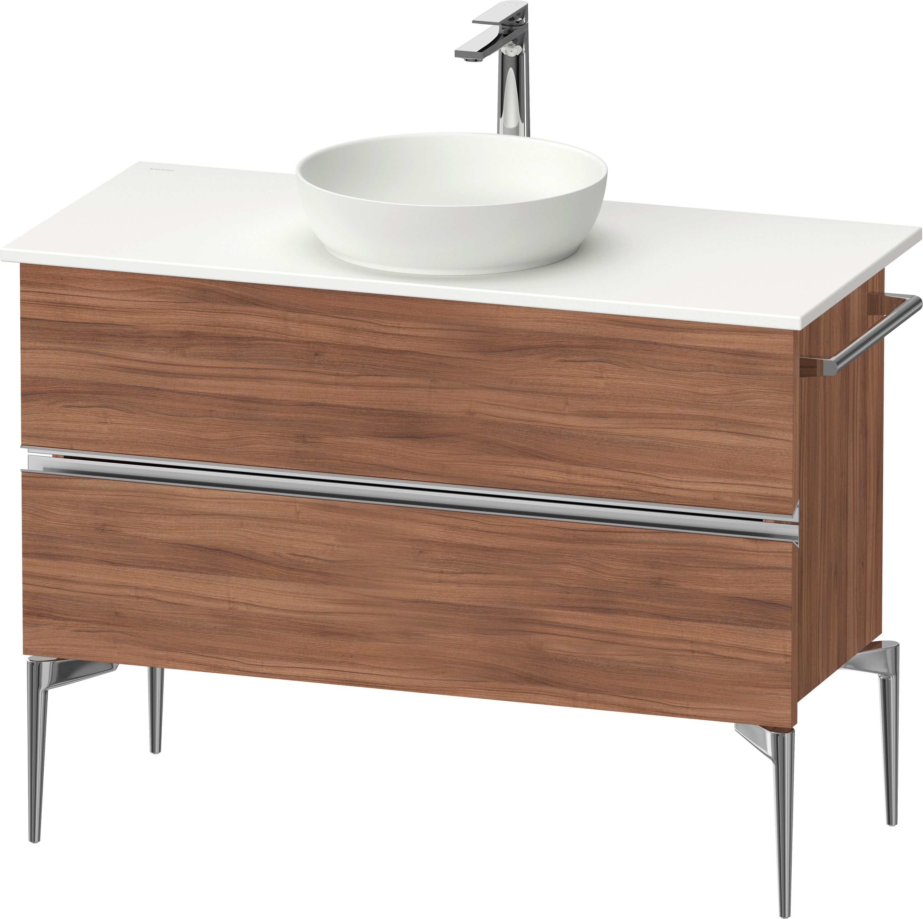 Duravit Sivida szafka 104,5x47,5x54,8 cm podumywalkowa wisząca orzech-chrom SV4659010790000