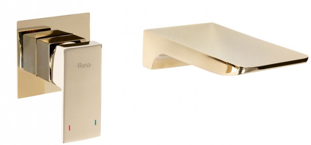 Rea Mason Gold bateria umywalkowa podtynkowa złoty połysk REA-B5150