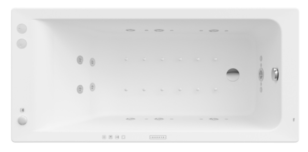 Roca Easy wanna prostokątna 160x75 cm z hydromasażem Effects Gold + opcja biała A24T326000