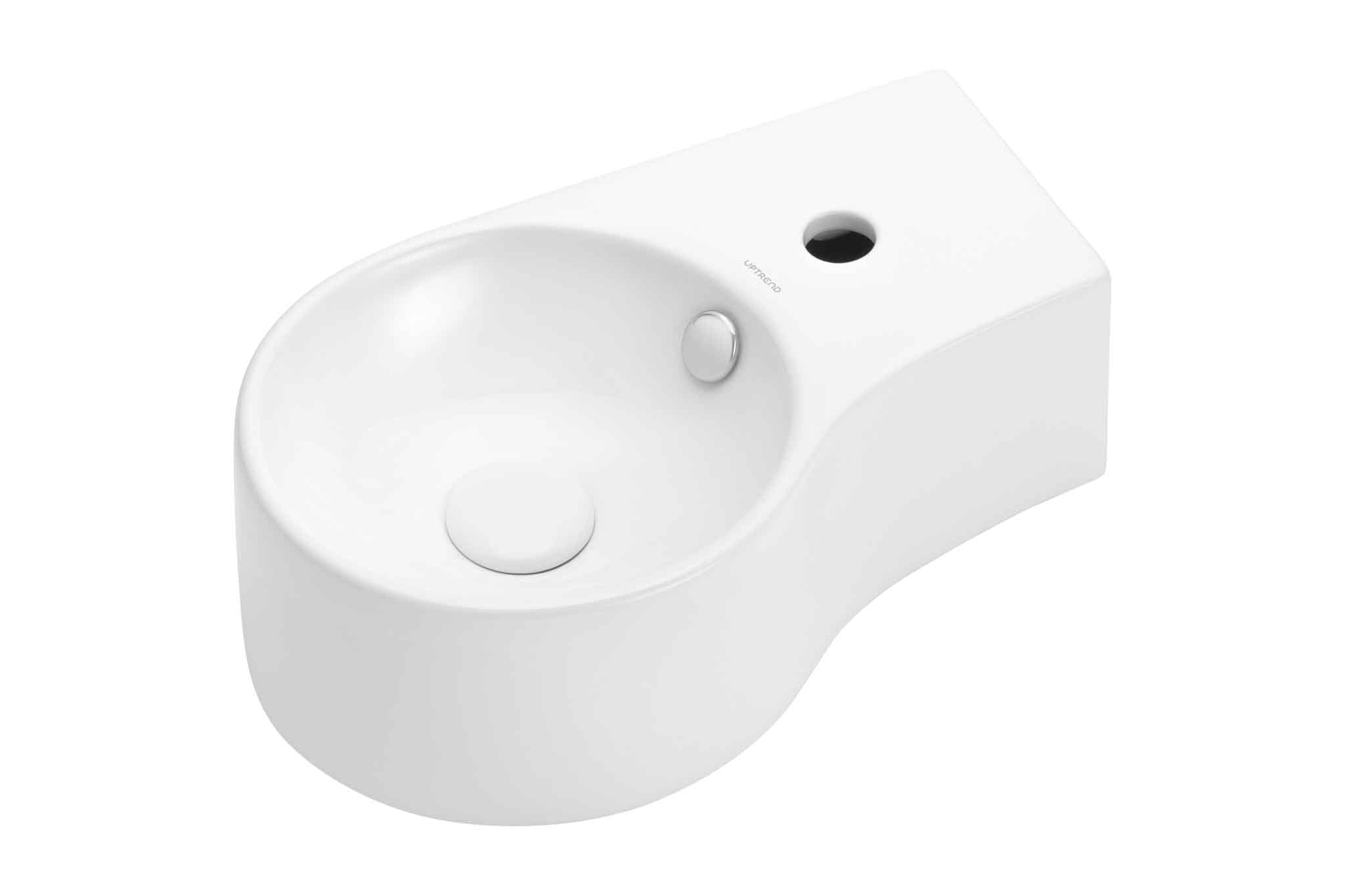 Uptrend Aster umywalka 44x27,8 cm nablatowa biały połysk TR4506A