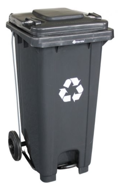 Merida kosz na odpady 240 l pedałowy szary KJS413