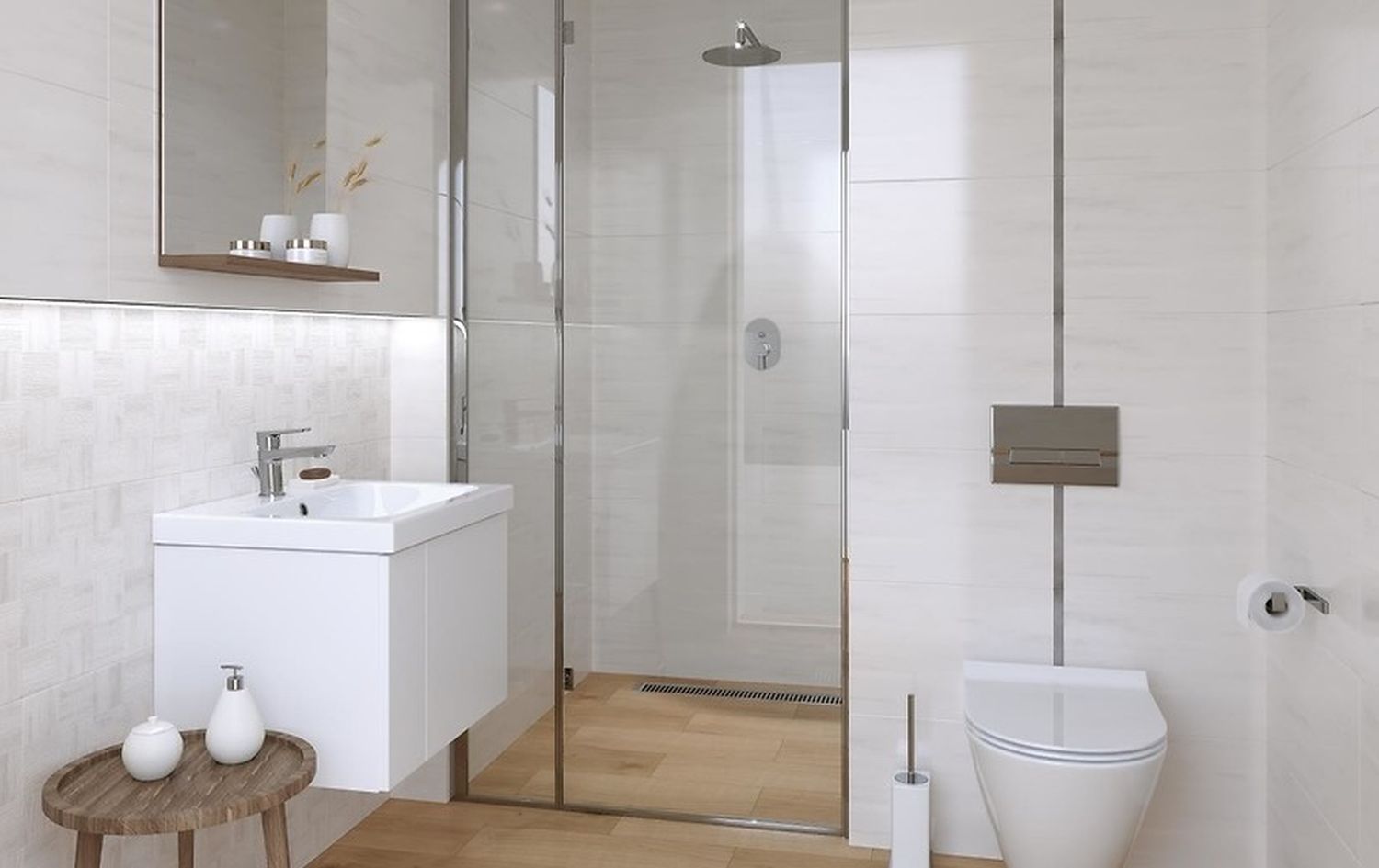 Cersanit Ondes PS606 cream glossy geo płytka ścienna 29,7x60 cm