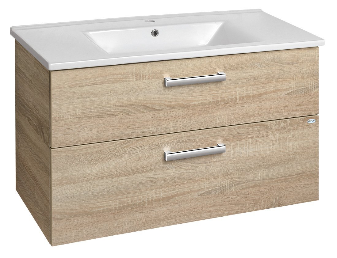Aqualine Vega szafka 97 cm podumywalkowa wisząca dąb platin VG903