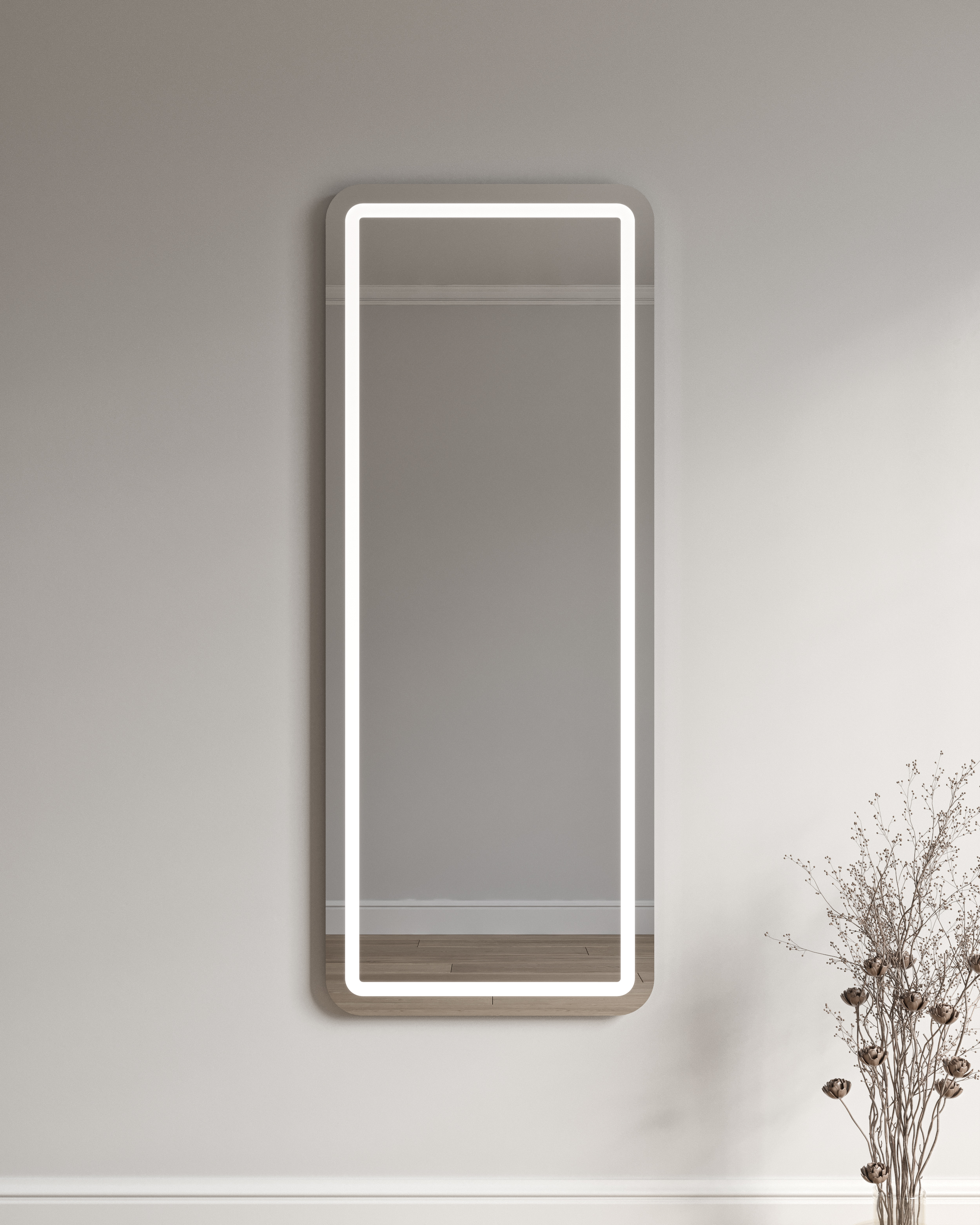 HoM Musum lustro 40x80 cm rama stalowa złoty M-40x80-GO50x4