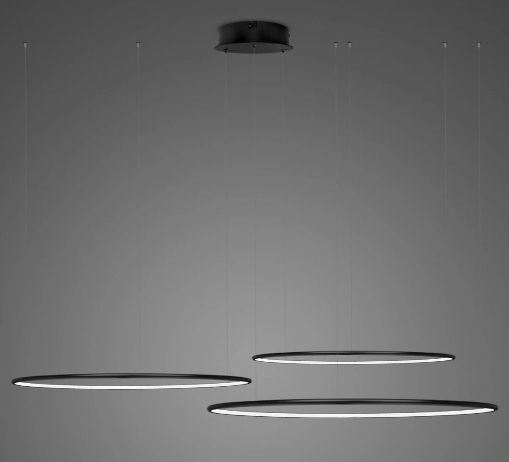Altavola Design Ledowe Okręgi lampa wisząca 99W LED czarny LA075/CO3_80_in_3k_99W_black