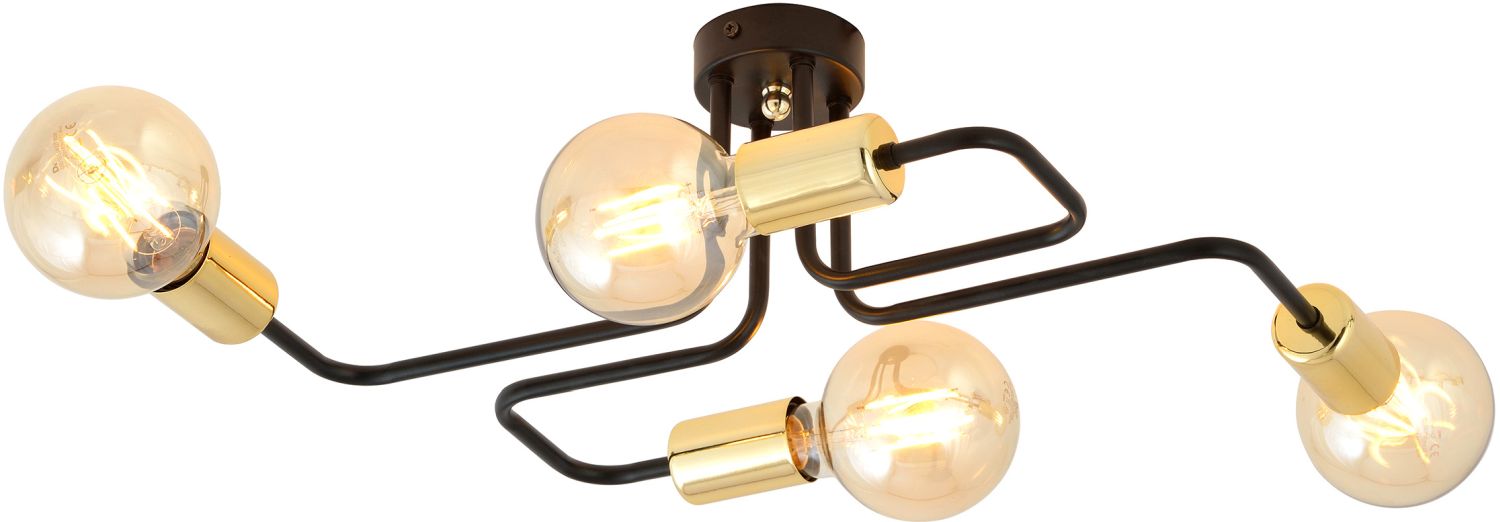 Emibig Veken 4 Gold lampa podsufitowa 4x15 W czarna-złota 1175/4