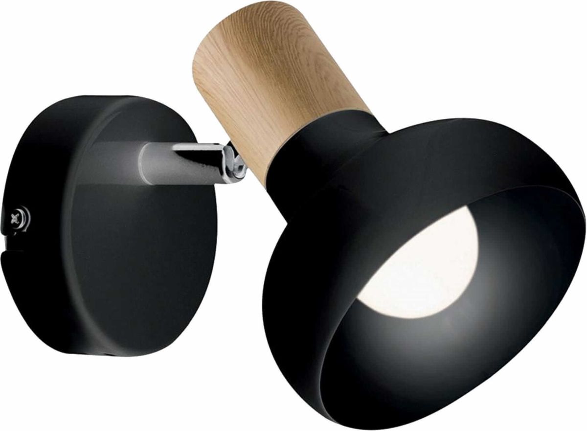 Light Prestige Arezzo kinkiet 1x40W czarny/drewno LP-1420/1WBK