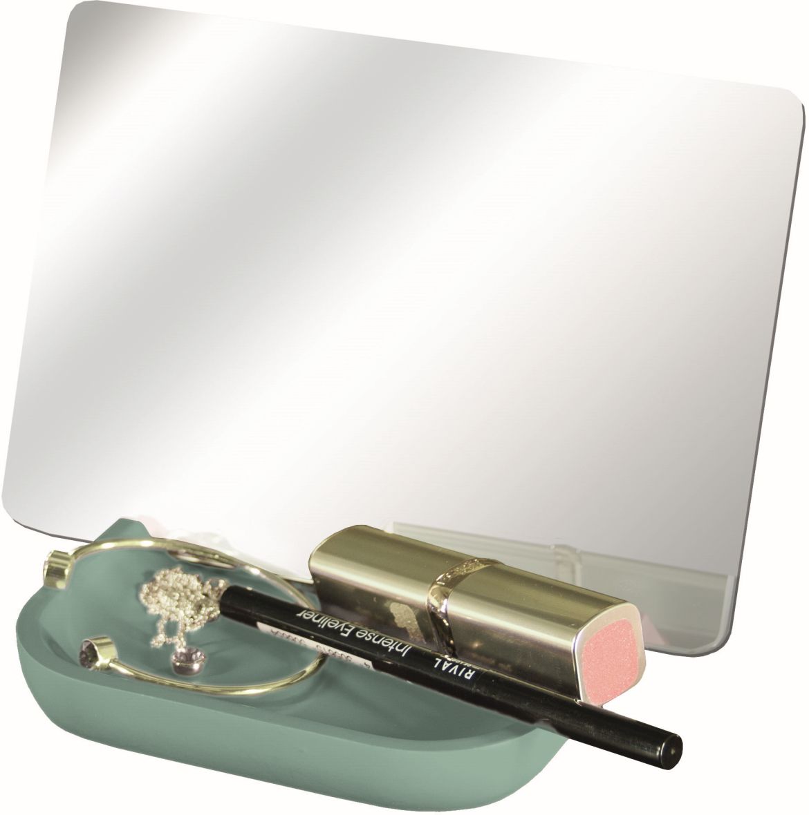Kleine Wolke Tray Mirror lusterko kosmetyczne 12x17,3 cm prostokątne zielone 8476685886