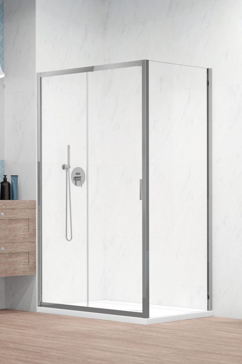 Radaway Alienta DWJ ścianka prysznicowa 80 cm boczna chrom połysk/szkło przezroczyste 10270080-01-01