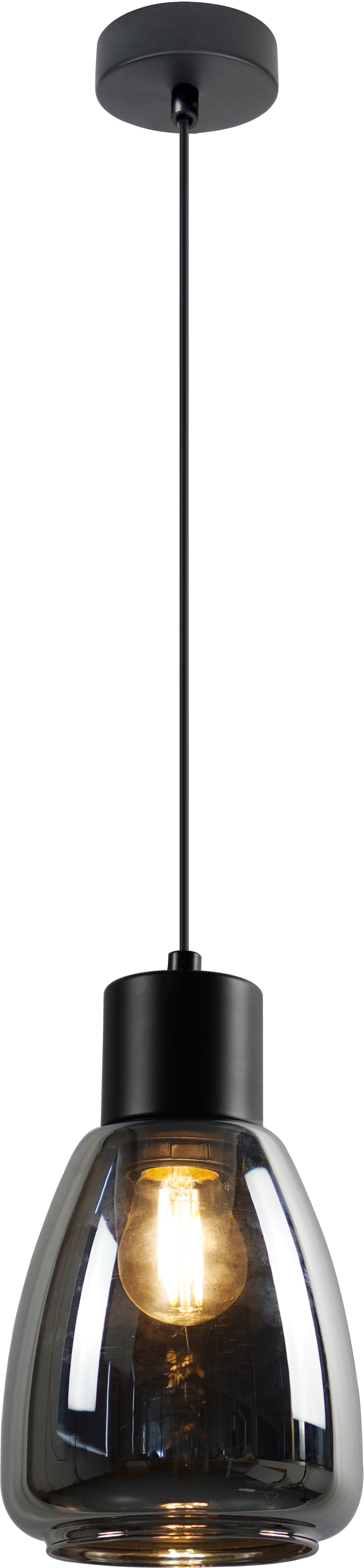 Candellux Moldo lampa wisząca 1x40 W czarna-przydymiona 31-35080