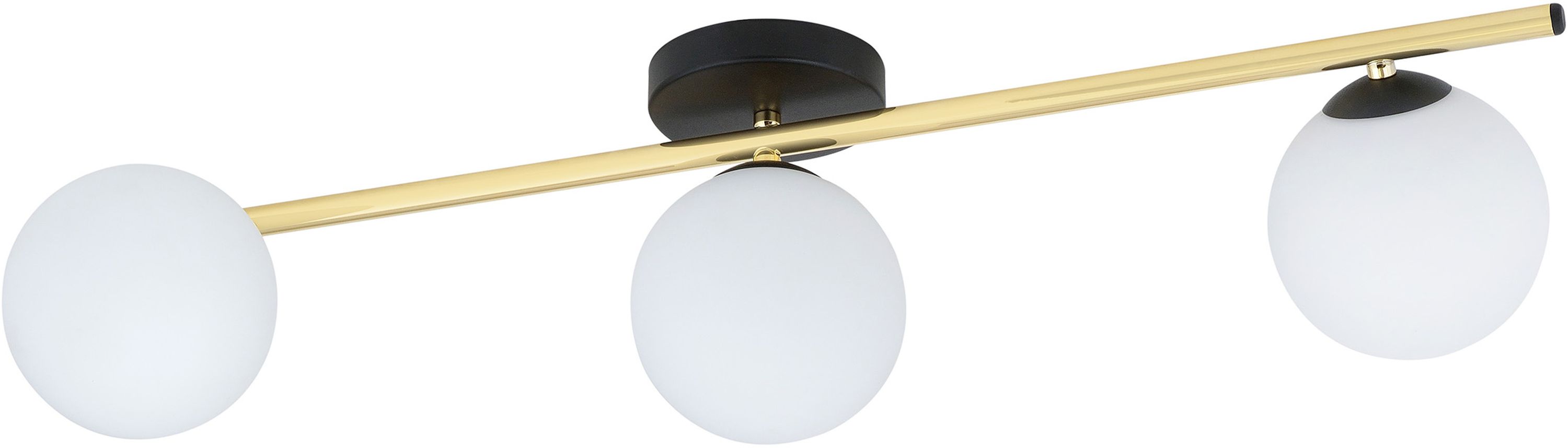 Emibig Splendi lampa podsufitowa 3x10W czarny/złoty/opal 1248/3
