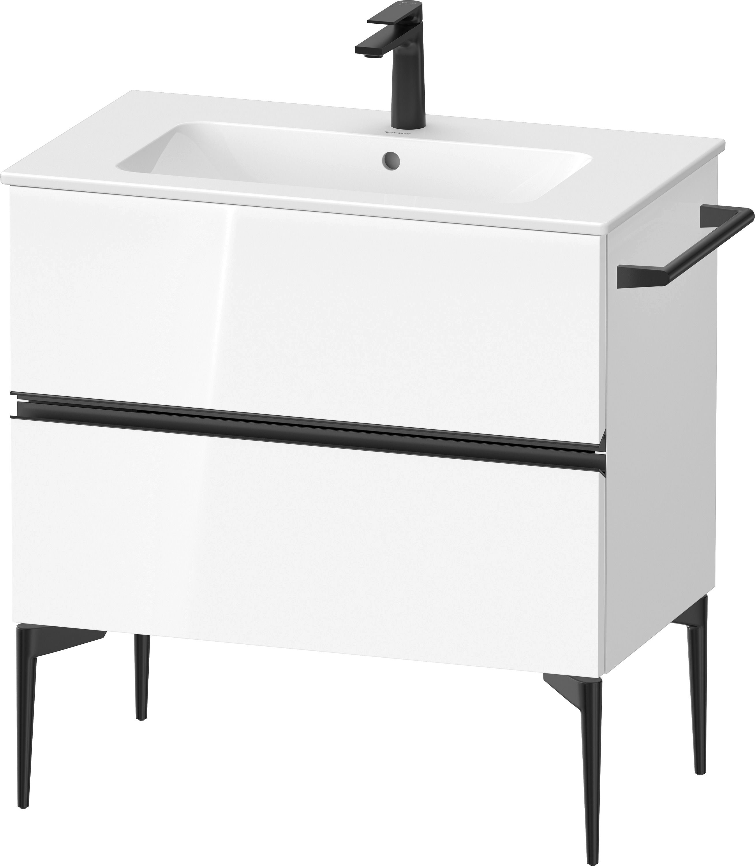 Duravit Sivida szafka 81x47,7x59,1 cm podumywalkowa wisząca biała-czarna SV46440BD220000